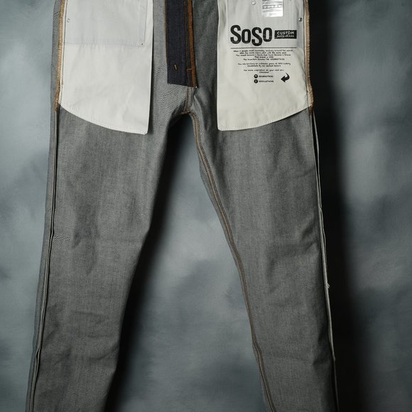 Soso Selvedge Men's Denim Jeans Pants with orange threads - Size 40 - Picture 4 of 10